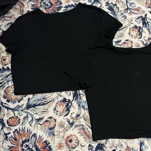 2 for 1 Black Crop Tops